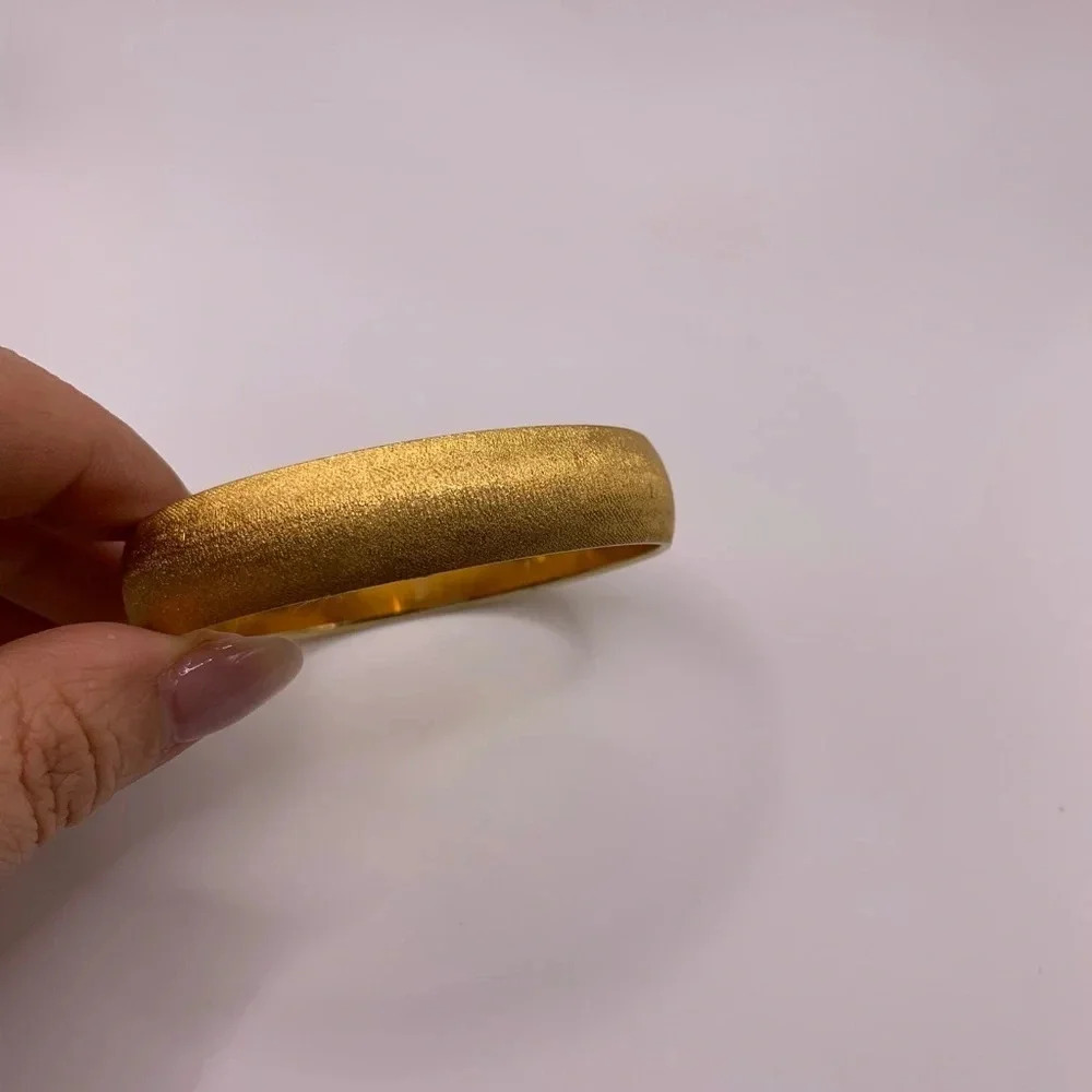 COPY - Classic Monet Gold  Plated Brushed Finished Bangle - Picture 2 of 6